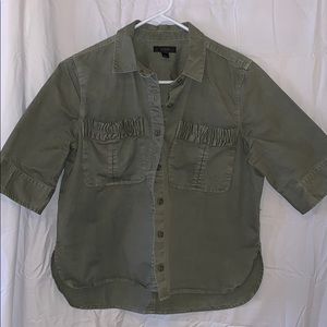 J.CREW TOP OLIVE GREEN TOP